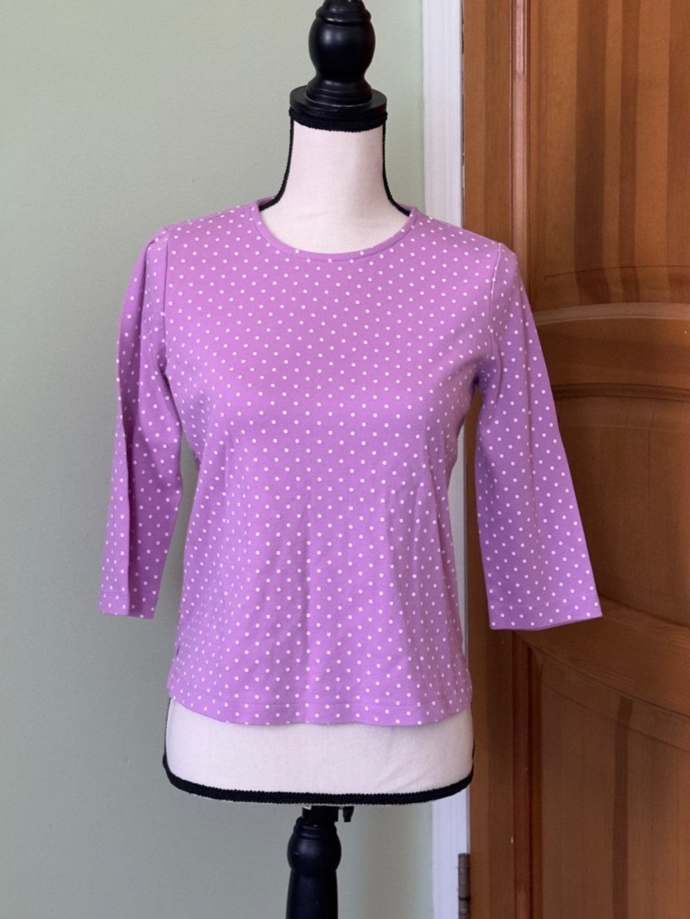 Appleseed's Lilac Polka Dot Long Sleeve Tee